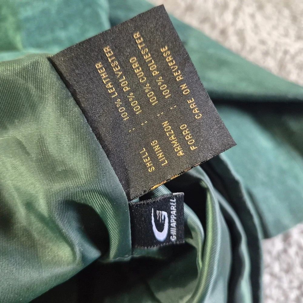 Siena Suede Leather Blazer WS88805-FOR Womens 14 Teal Green Two Button Jacket